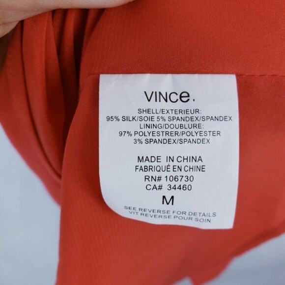 Vince Silk Blend Tie Waist Sleeveless Summer Midi Dress Women's Size M - Picture 8 of 8
